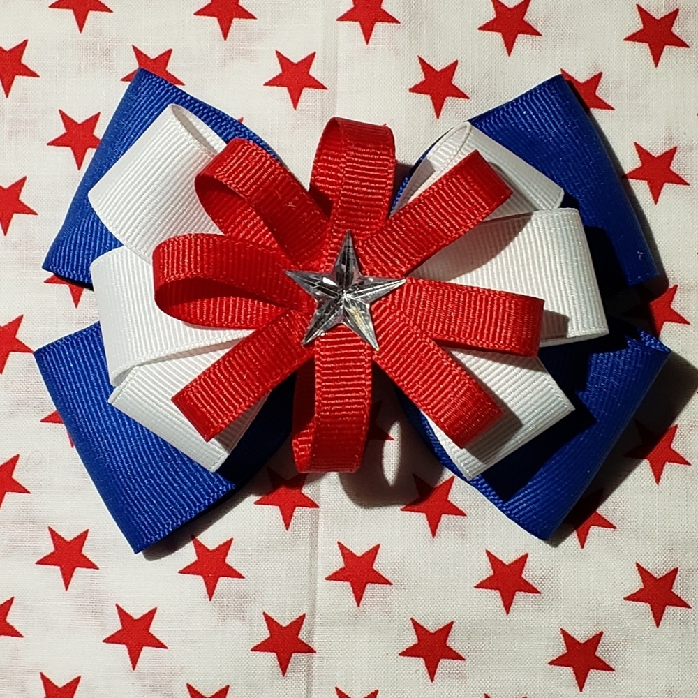 💎🎀Fab Handmade 🇺🇲4th Of July 🇺🇲Bows🎀💎